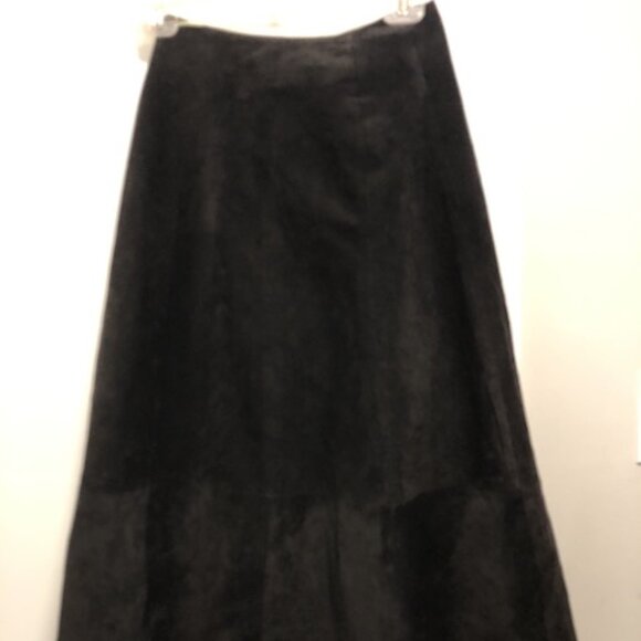 Florenza Vintage Black Suede Skirt - Picture 3 of 4